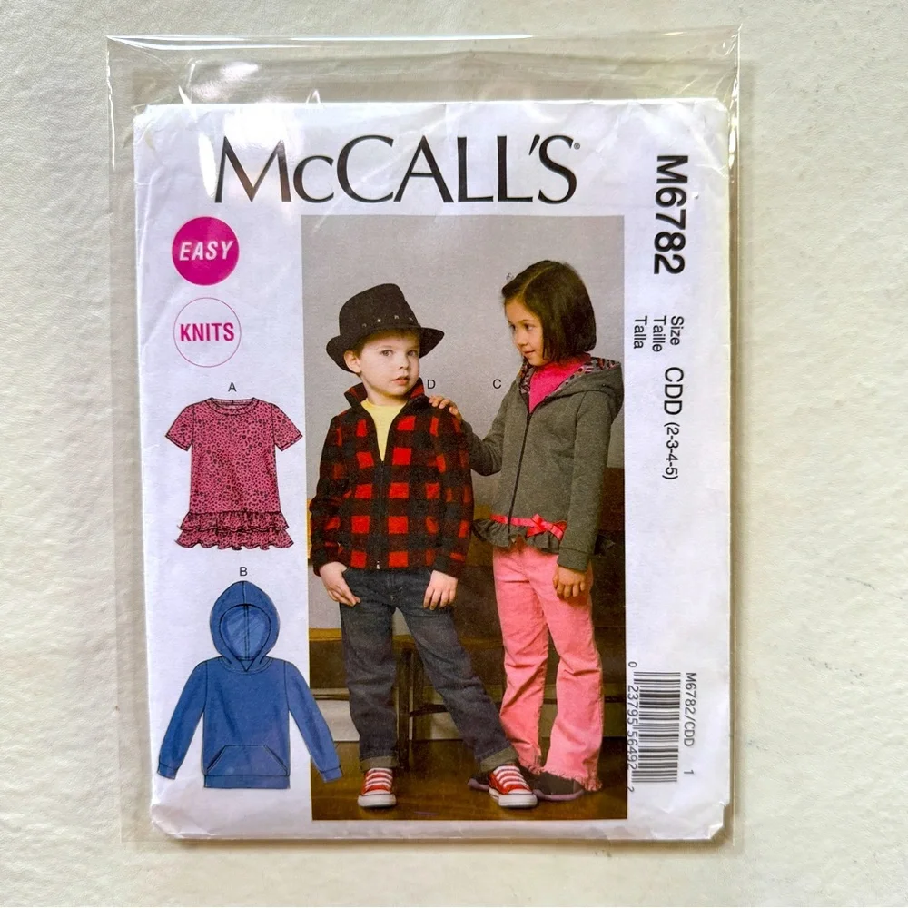 McCall's M6782 Easy Knits Uncut Sewing Pattern (Childs 2-3-4-5)